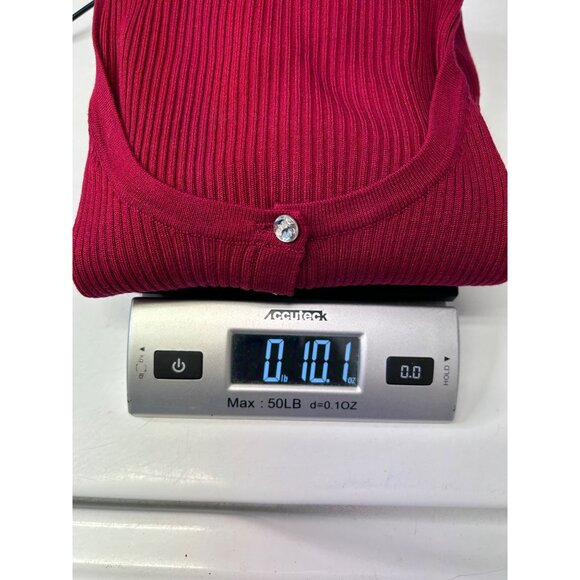 Josephine Chaus Womens Button Down Ribbed Silk Blend Sweater Cardigan, size LP - Picture 10 of 10